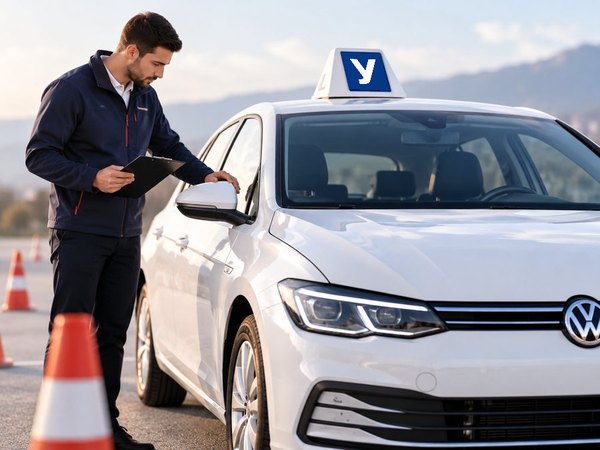 Сигурен и поддържан учебен автомобил за шофьорски курсове