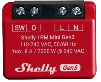 Микромодул Smart реле 1х On/Off 8A Shelly 1PM Mini Gen3