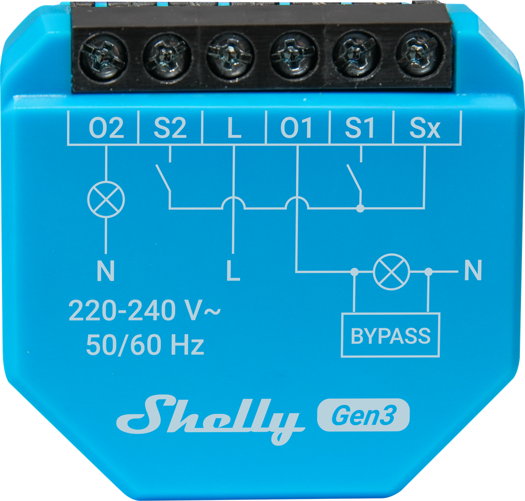 Микромодул Smart реле 2х On/Off 3A Shelly 2L Gen3