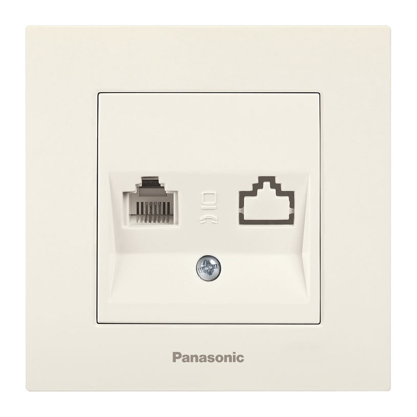 РОЗЕТКА ТЕЛЕФОН PANASONIC Karre Plus – КРЕМ