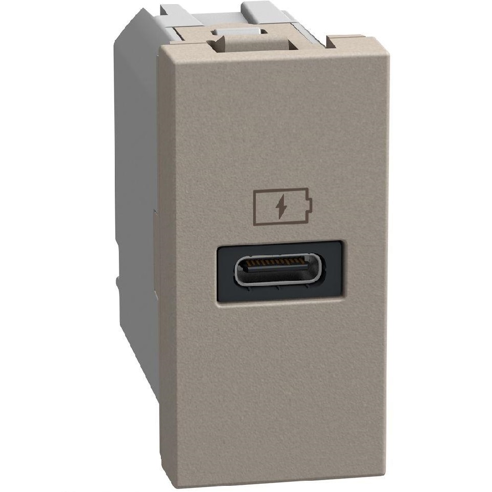 Розетка USB тип C Power Delivery 20W цвят Камък
