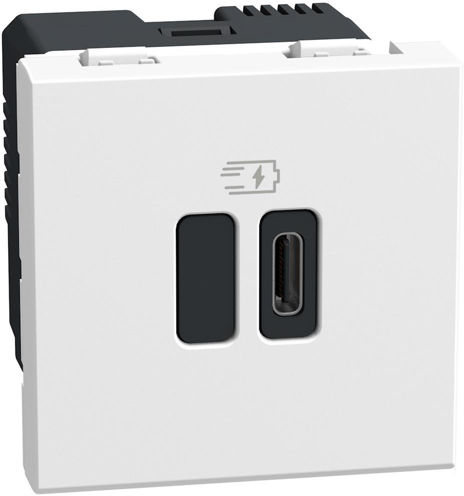 Розетка USB тип C Power Delivery 45W Бяла