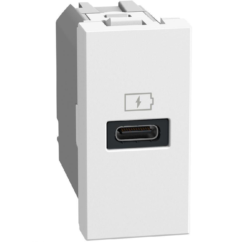 Розетка USB тип C Power Delivery 20W 1 мод Бял