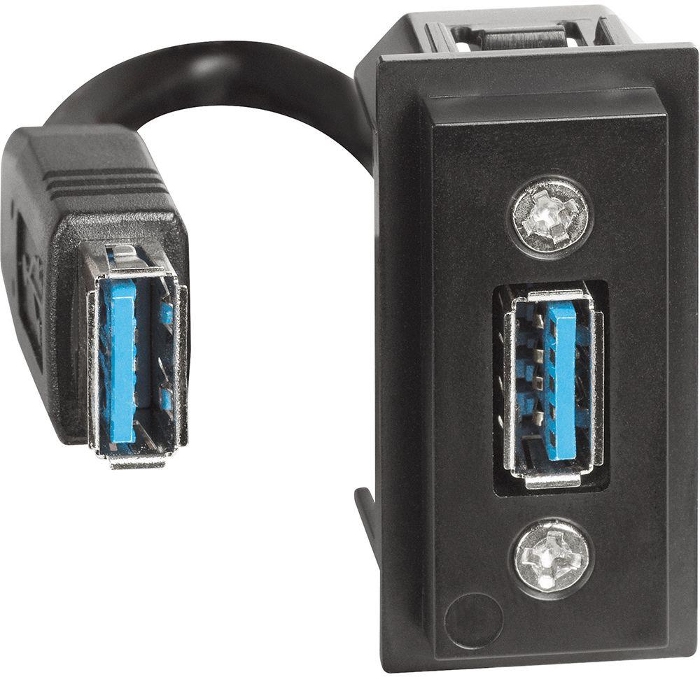 Розетка USB за данни тип A с кабел 15см 1 мод.