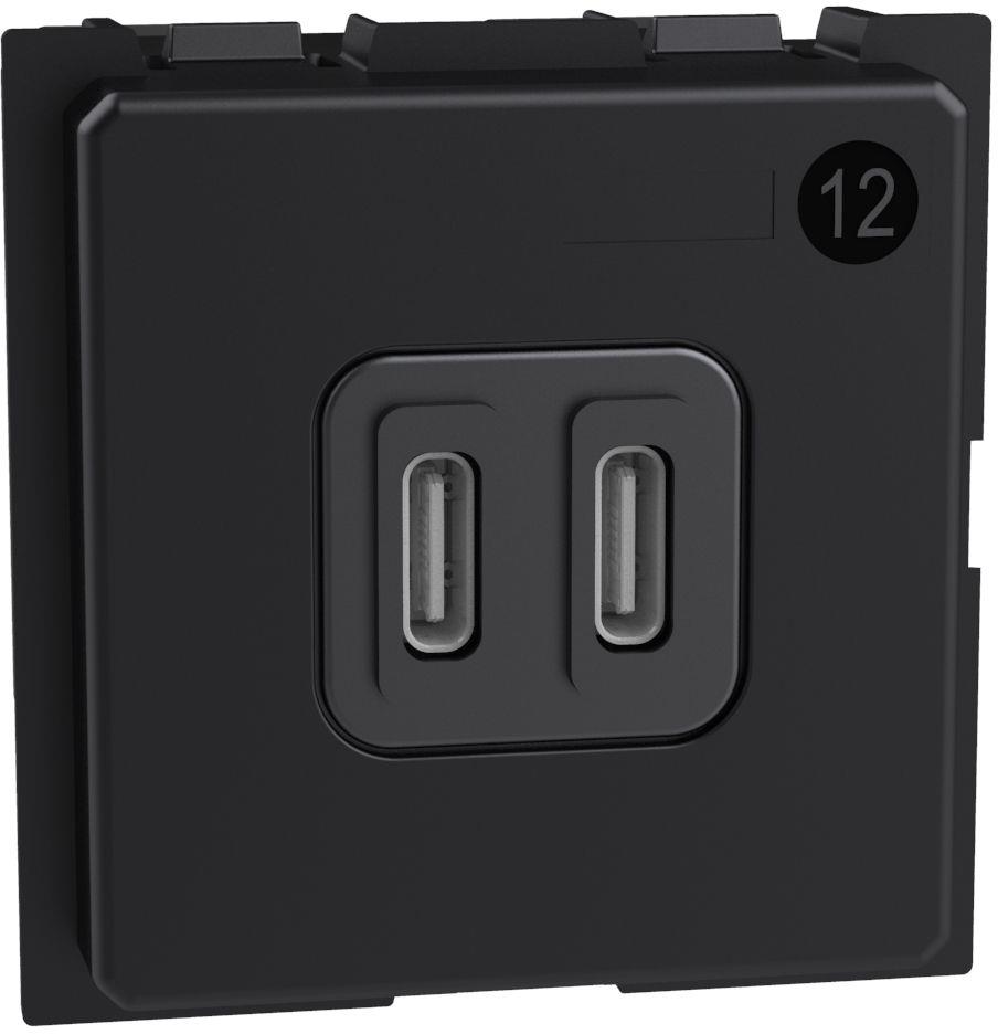 Розетка 2xUSB за зареждане тип C+C 3A 30W 2 мод