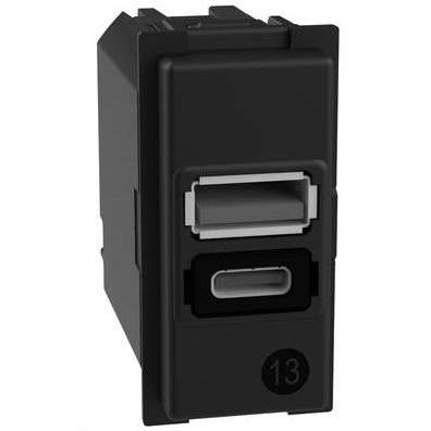 Розетка 2xUSB за зареждане тип A+C 3A 15W