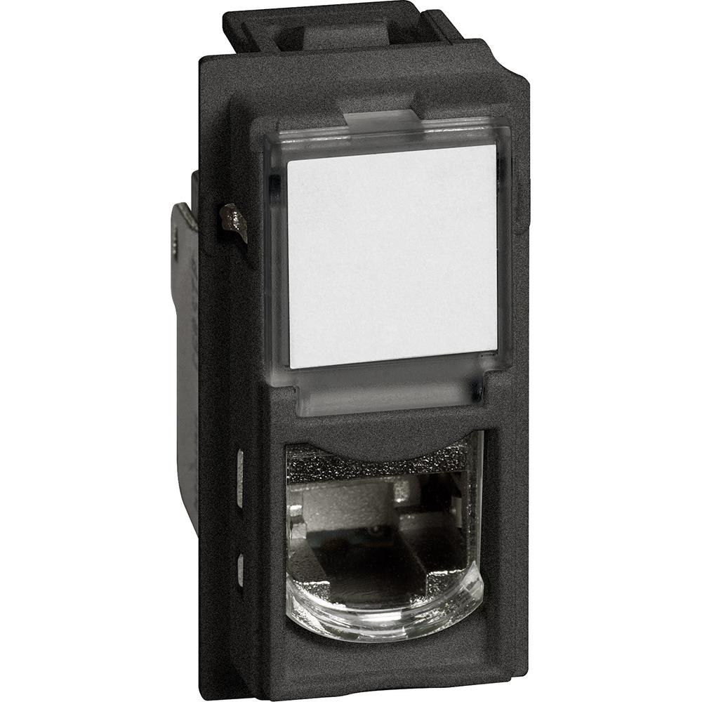 Розетка RJ45 cat.6A STP конектор toolless IDC Черен
